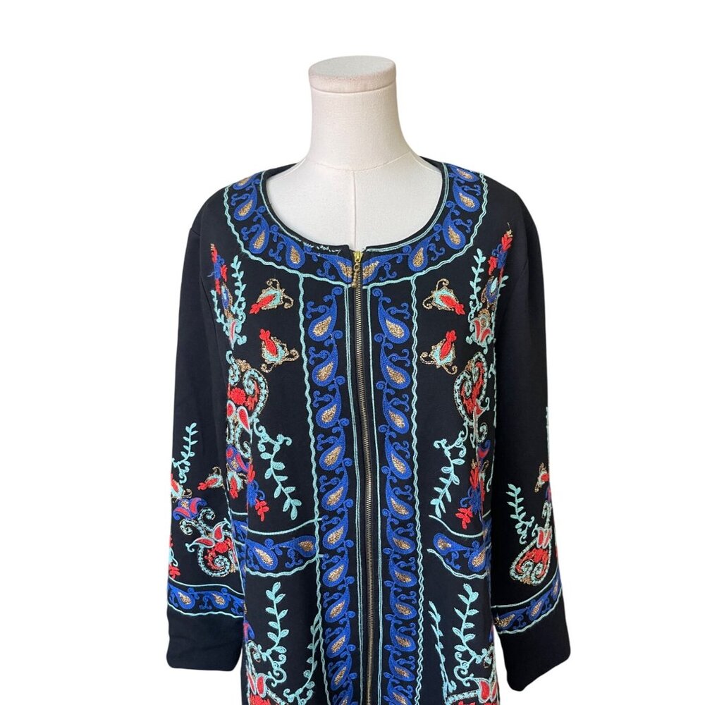 Antthony Womens Embroidered Patchwork Jacket Size… - image 3